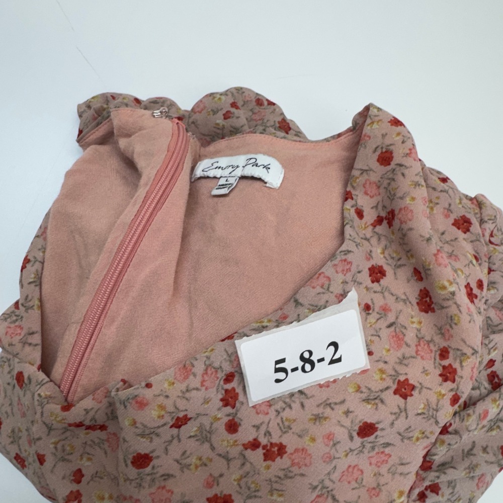 Emory Park Dress Womens Large Pink Floral Tea Length Cottagecore Boho Romantic - Picture 7 of 10